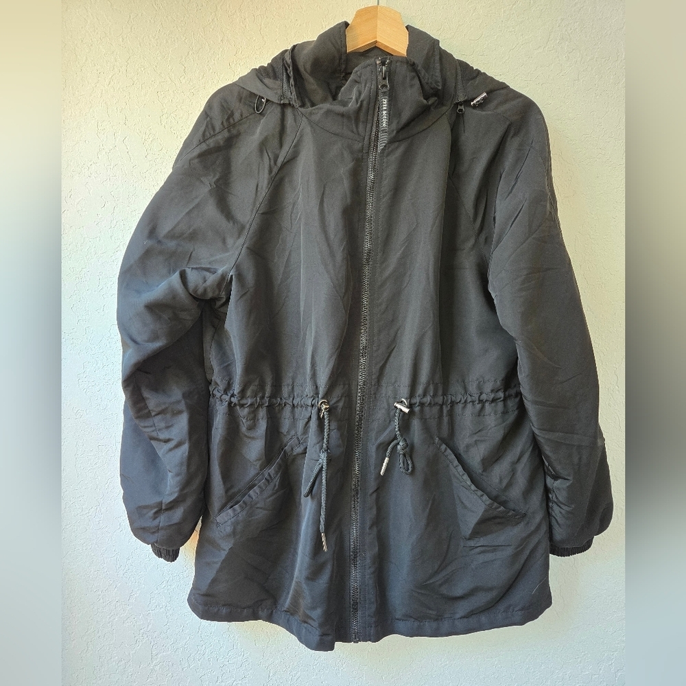 Zyia Black Drawstring Hooded Jacket size large - Picture 10 of 16